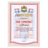 «Blagoveshchensk시 기업들 사이의 노동 보호 나은 조직» 연간 콘테스트 3등 수상자. (2011년)
